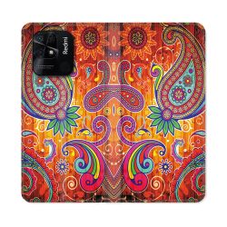 Housse cuir portefeuille Pour Xiaomi Redmi 10C Fleur Psychedelic