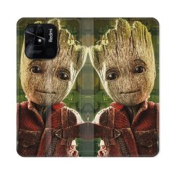 Housse cuir portefeuille Pour Xiaomi Redmi 10C Groot Vert