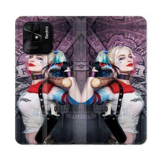 Housse cuir portefeuille Pour Xiaomi Redmi 10C Harley Quinn Batte
