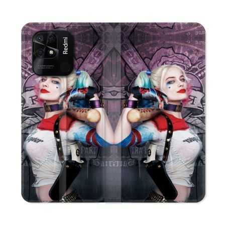 Housse cuir portefeuille Pour Xiaomi Redmi 10C Harley Quinn Batte