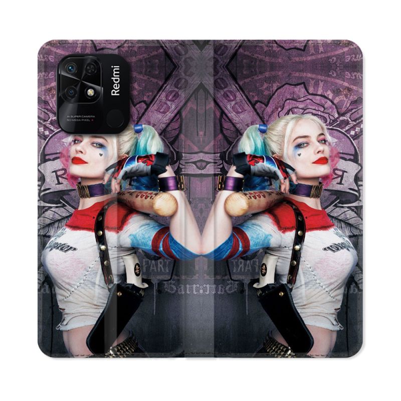 Housse cuir portefeuille Pour Xiaomi Redmi 10C Harley Quinn Batte