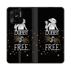 Housse cuir portefeuille Pour Xiaomi Redmi 10C Harry Potter Dobby Free Noir