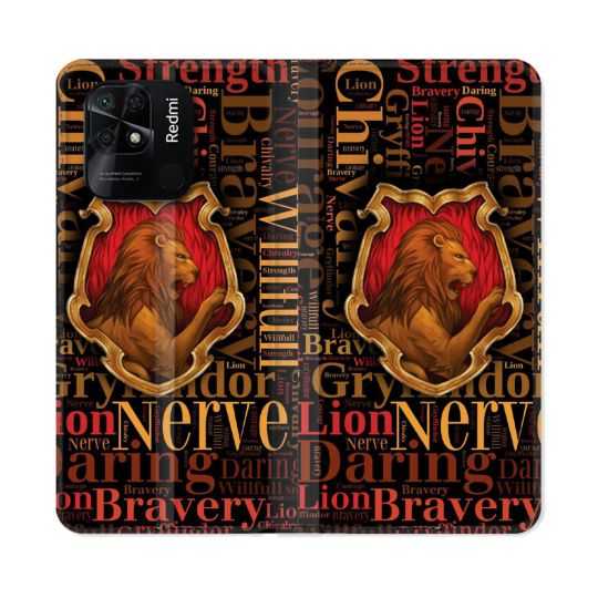 Housse cuir portefeuille Pour Xiaomi Redmi 10C Harry Potter Griffondor