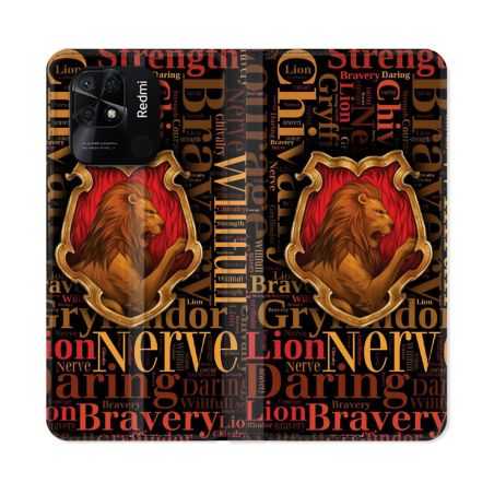Housse cuir portefeuille Pour Xiaomi Redmi 10C Harry Potter Griffondor