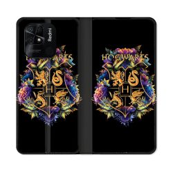 Housse cuir portefeuille Pour Xiaomi Redmi 10C Harry Potter Hogwarts