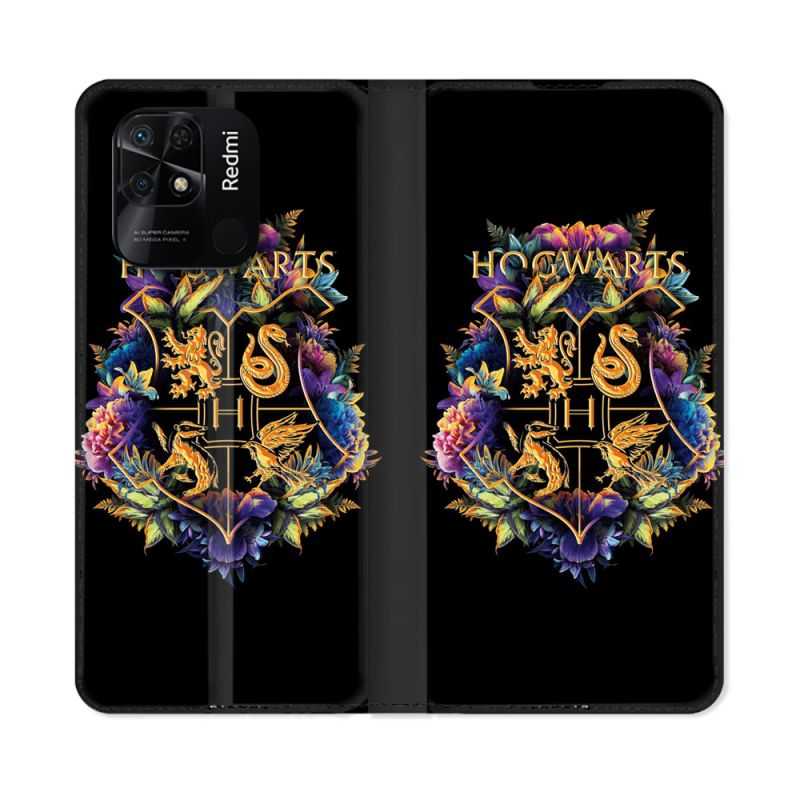 Housse cuir portefeuille Pour Xiaomi Redmi 10C Harry Potter Hogwarts