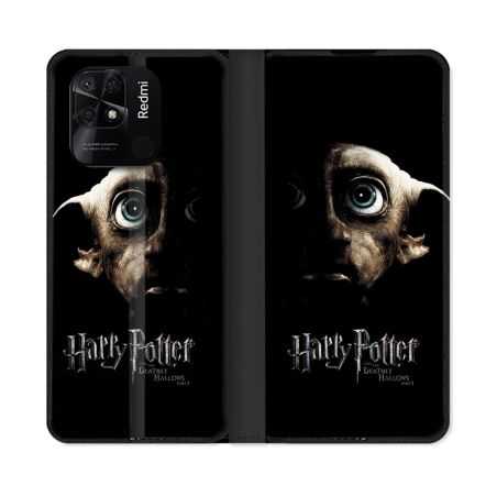 Housse cuir portefeuille Pour Xiaomi Redmi 10C Harry Potter Hollows Dobby