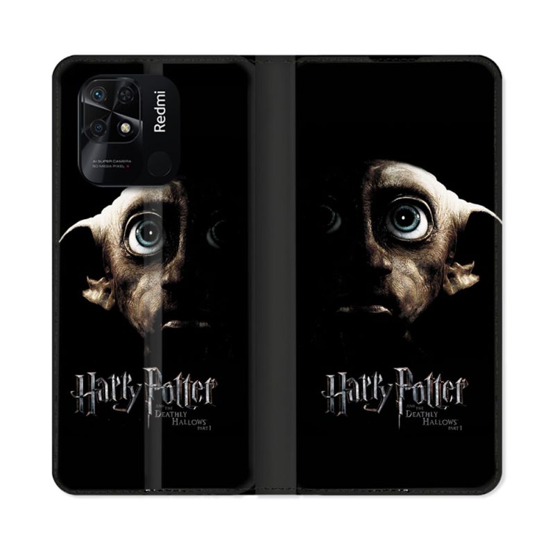 Housse cuir portefeuille Pour Xiaomi Redmi 10C Harry Potter Hollows Dobby