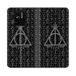 Housse cuir portefeuille Pour Xiaomi Redmi 10C Harry Potter Hollows Triangle Noir
