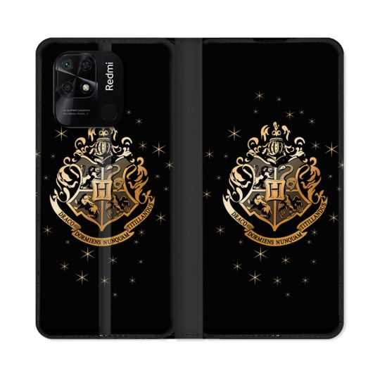 Housse cuir portefeuille Pour Xiaomi Redmi 10C Harry Potter Poudlard