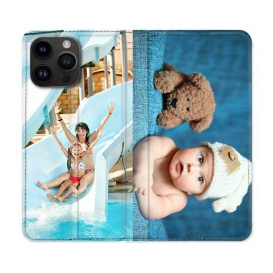Housse Cuir Portefeuille Pour Iphone 14 Pro (6.1) Personnalisee