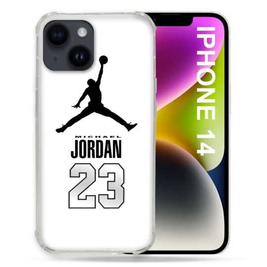 Coque Compatible MagSafe Pour Iphone 14 (6.1) Jordan 23 Blanc