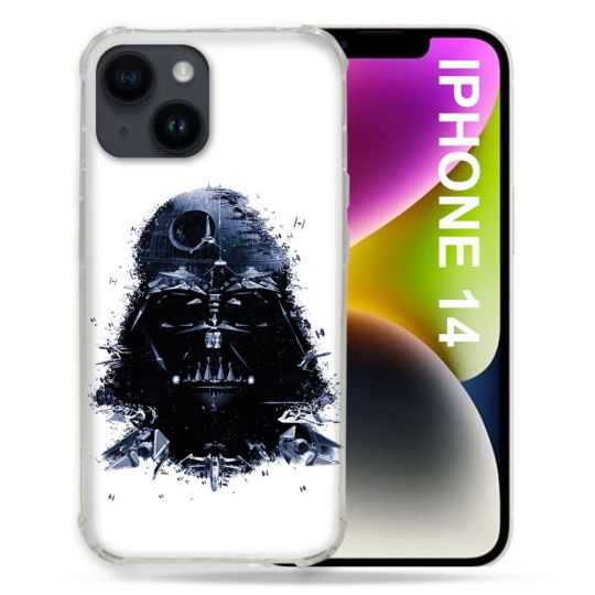 Coque Compatible MagSafe Pour Iphone 14 (6.1) Star Wars - Dark Vador Blanc
