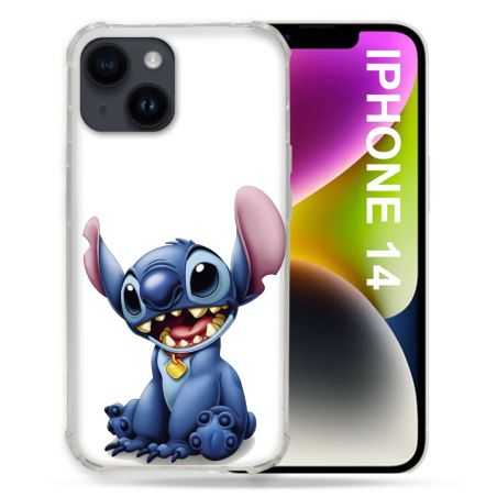 Coque Compatible MagSafe Pour Iphone 14 (6.1) Stitch Blanc