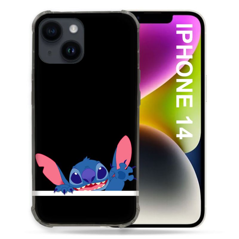 Coque Compatible MagSafe Pour Iphone 14 (6.1) Stitch Noir