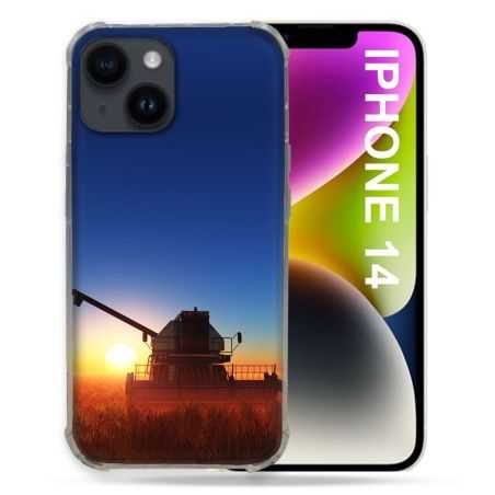 Coque Pour Iphone 14 (6.1) Agriculture Moissonneuse Soleil