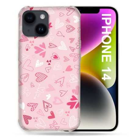 Coque Pour Iphone 14 (6.1) Amour Ptis Coeurs