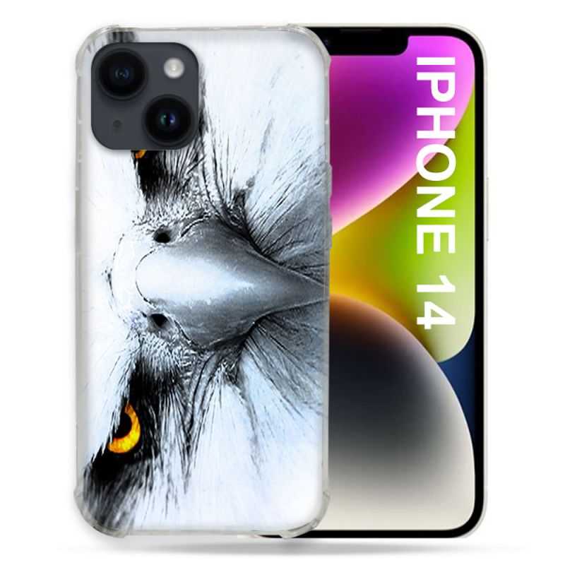 Coque Pour Iphone 14 (6.1) Animal Aigle Royal Blanc