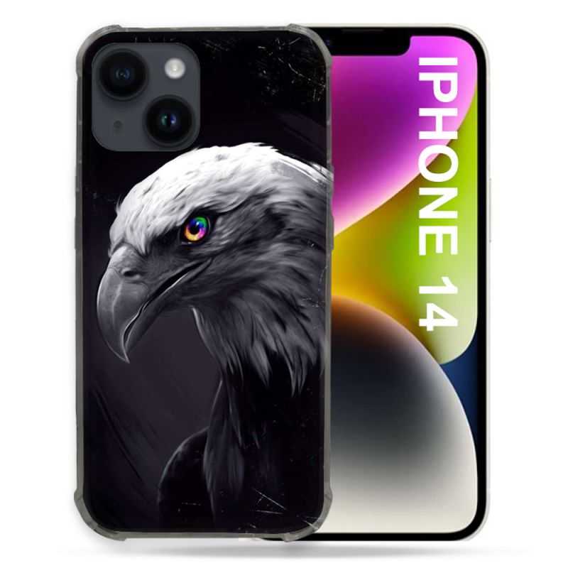 Coque Pour Iphone 14 (6.1) Animal Aigle Royal Noir