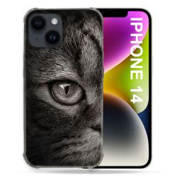 Coque Pour Iphone 14 (6.1) Animal Chat Gris