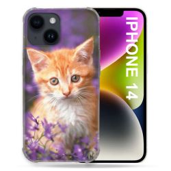 Coque Pour Iphone 14 (6.1) Animal Chat Violet