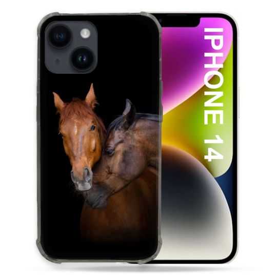 Coque Pour Iphone 14 (6.1) Animal Cheval Marron