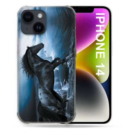 Coque Pour Iphone 14 (6.1) Animal Cheval Noir