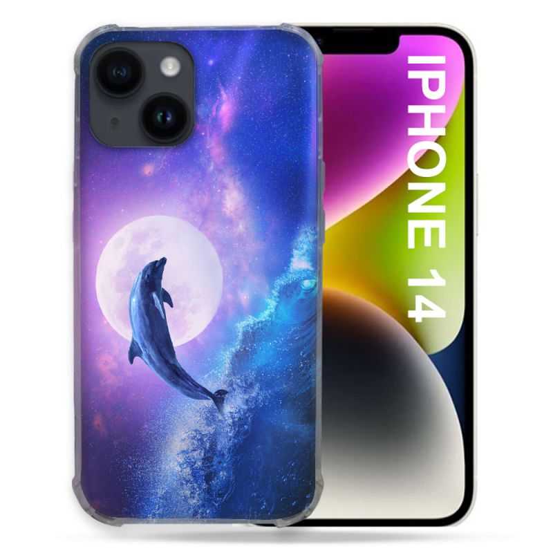 Coque Pour Iphone 14 (6.1) Animal Dauphin Vague