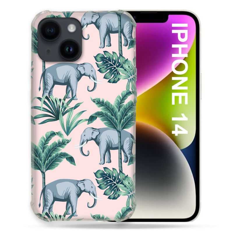 Coque Pour Iphone 14 (6.1) Animal Elephant Pattern