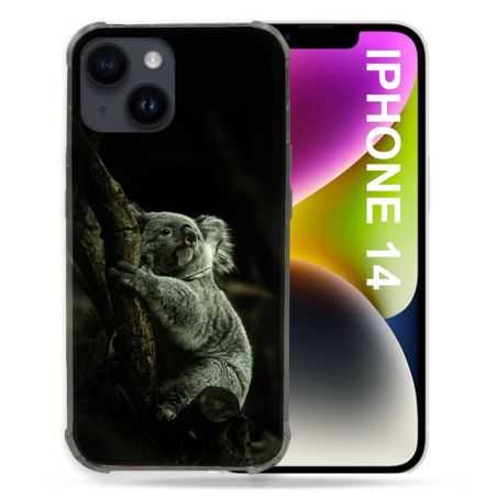 Coque Pour Iphone 14 (6.1) Animal Koala Noir