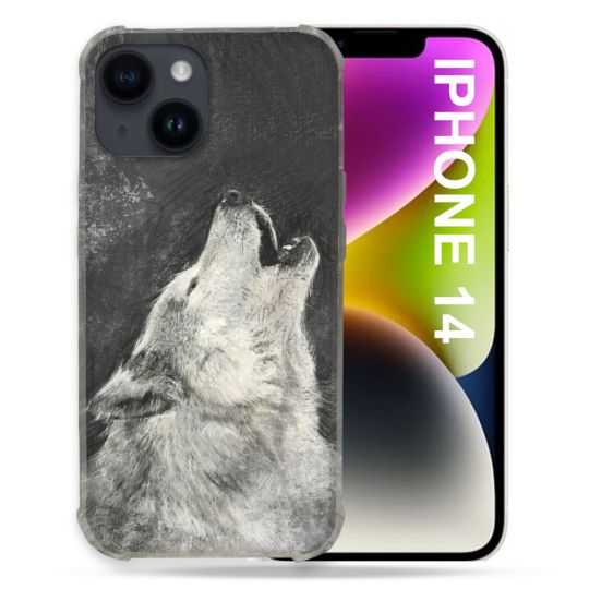 Coque Pour Iphone 14 (6.1) Animal Loup Hurlement