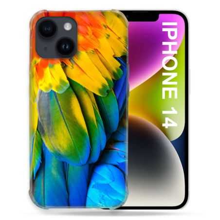 Coque Pour Iphone 14 (6.1) Animal Perroquet Plume
