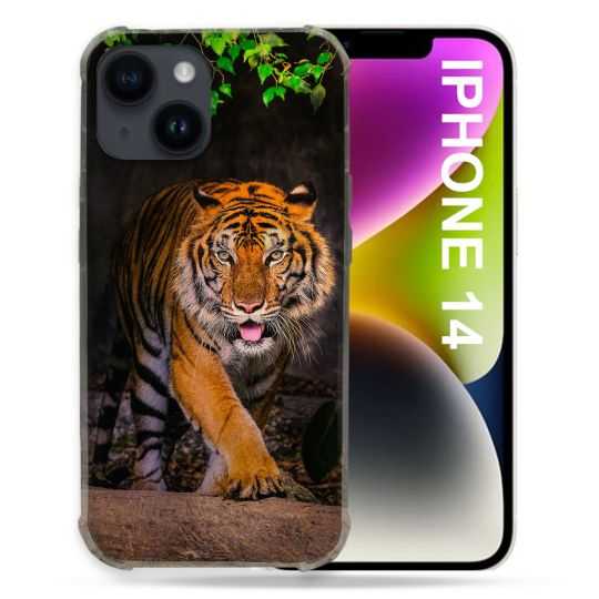 Coque Pour Iphone 14 (6.1) Animal Tigre Jungle