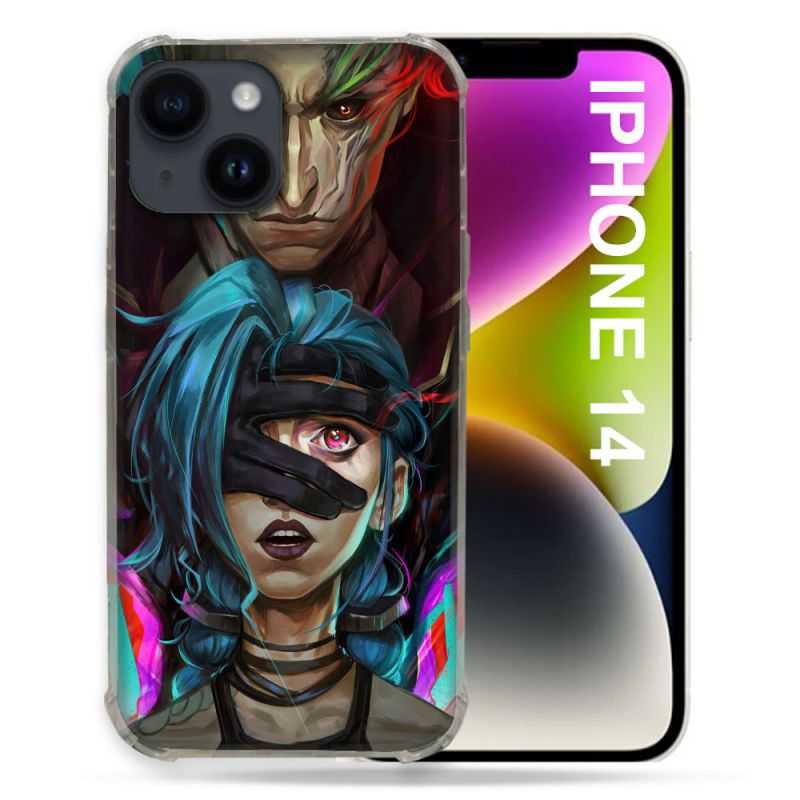 Coque Pour Iphone 14 (6.1) Arcane Jynx Bleu