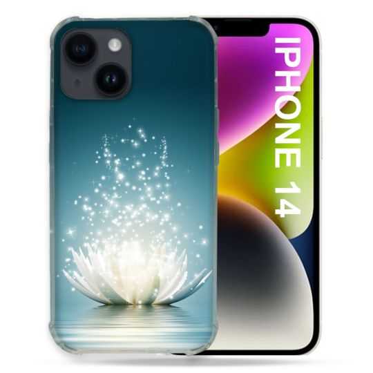 Coque Pour Iphone 14 (6.1) Fleur Lotus Blanc