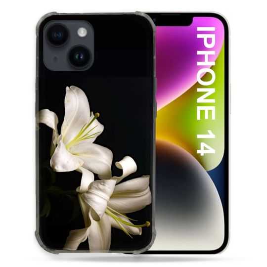 Coque Pour Iphone 14 (6.1) Fleur Lys Noir