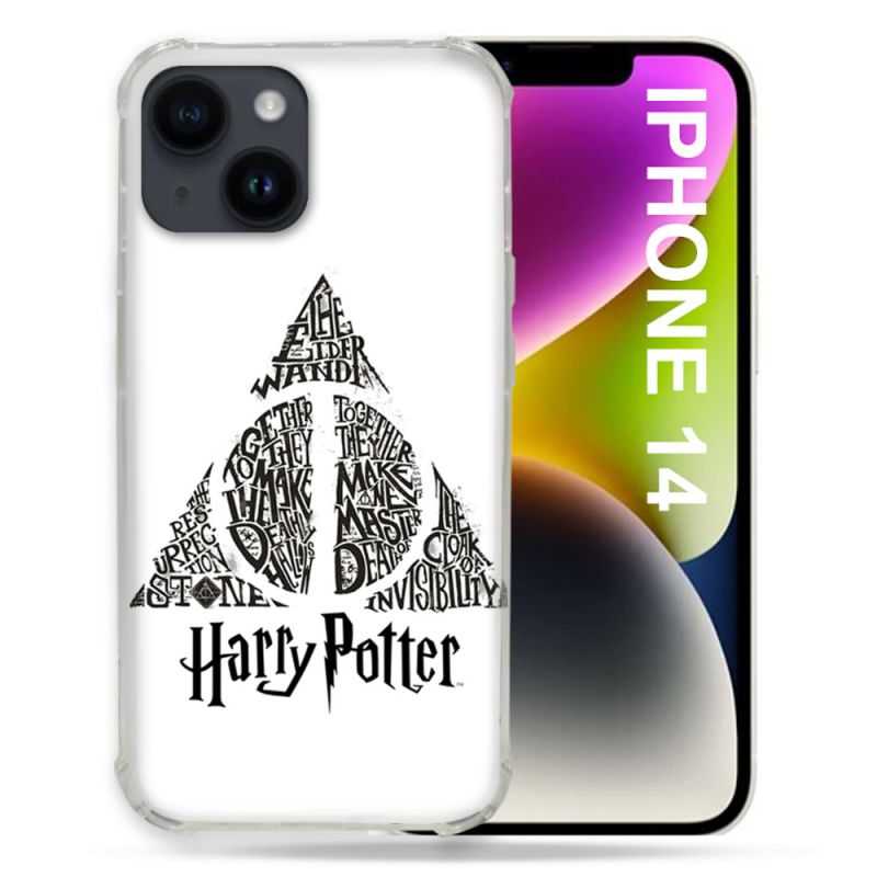 Coque Pour Iphone 14 (6.1) Harry Potter Hollows triangle Blanc