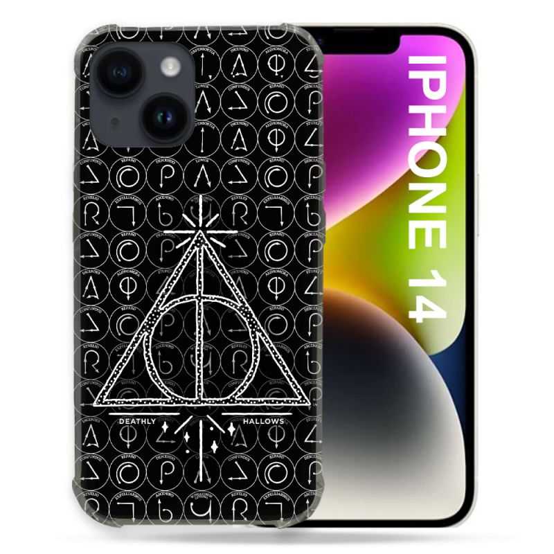 Coque Pour Iphone 14 (6.1) Harry Potter Hollows Triangle Noir