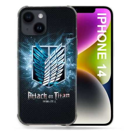 Coque Pour Iphone 14 (6.1) Manga Attaque Titans Noir