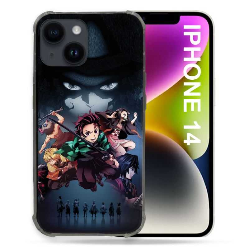 Coque Pour Iphone 14 (6.1) Manga Demon Slayer Noir