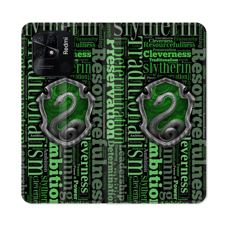 Housse cuir portefeuille Pour Xiaomi Redmi 10C Harry Potter Serpentar