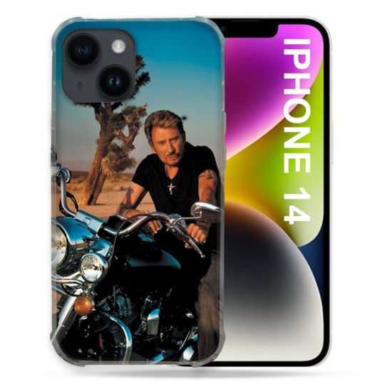 Coque Pour Iphone 14 (6.1) Musique Johnny Hallyday Moto