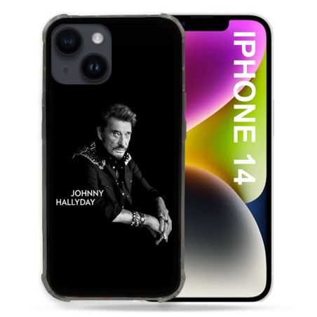 Coque Pour Iphone 14 (6.1) Musique Johnny Hallyday Noir