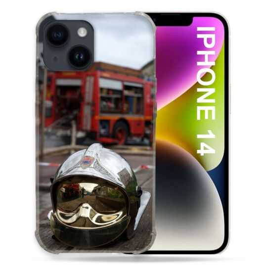 Coque Pour Iphone 14 (6.1) Pompier Casque Camion