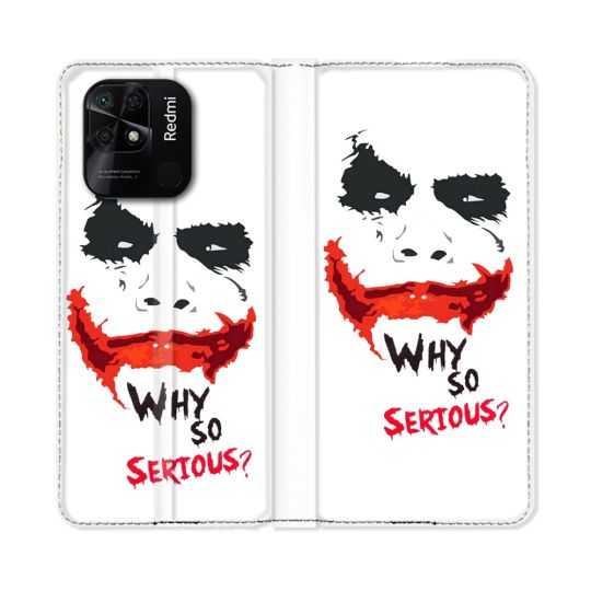 Housse cuir portefeuille Pour Xiaomi Redmi 10C Joker Blanc