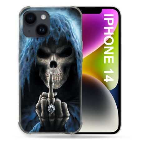 Coque Pour Iphone 14 (6.1) Tete de Mort Doigt