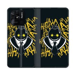 Housse cuir portefeuille Pour Xiaomi Redmi 10C Manga Assassination Classroom Kuro Noir