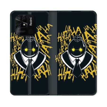 Housse cuir portefeuille Pour Xiaomi Redmi 10C Manga Assassination Classroom Kuro Noir