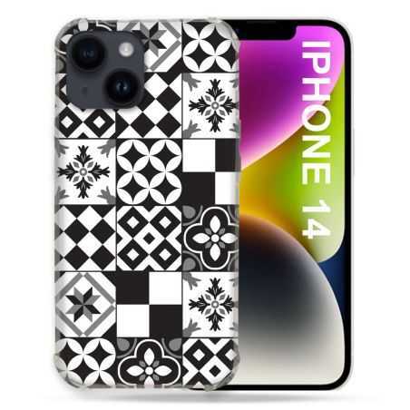 Coque Pour Iphone 14 (6.1) Texture Carreau Ciment Noir
