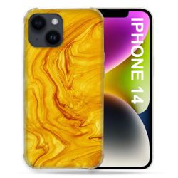 Coque Pour Iphone 14 (6.1) Texture Marbre Jaune